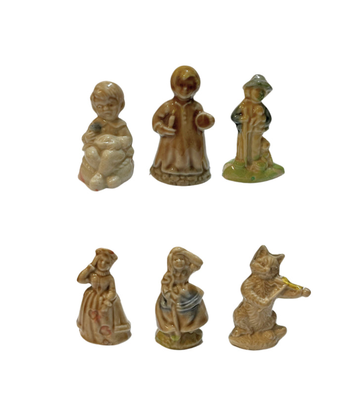 Wades Whimsie Nursery Rhyme Characters Figurines Set of 6 Glazed Porcelain