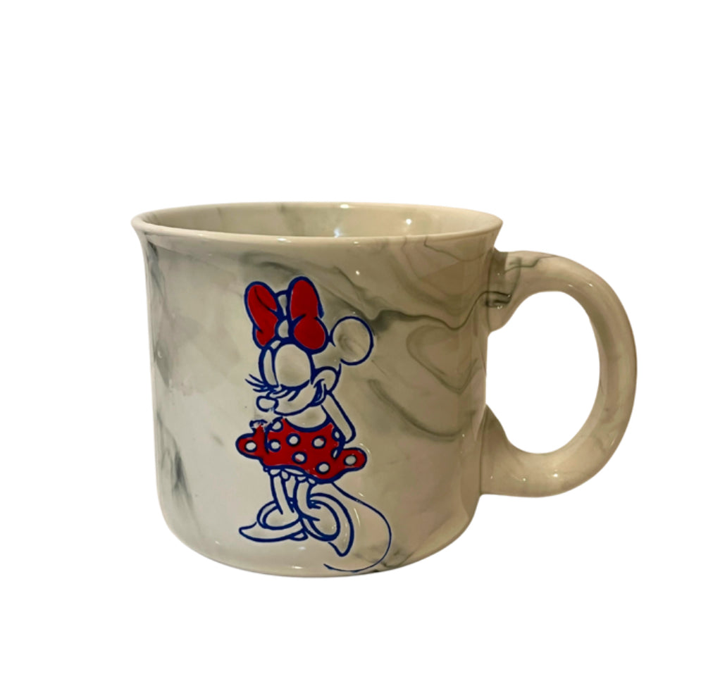 New Minnie Mouse Illustrations Marble Swirl Ceramic Mug