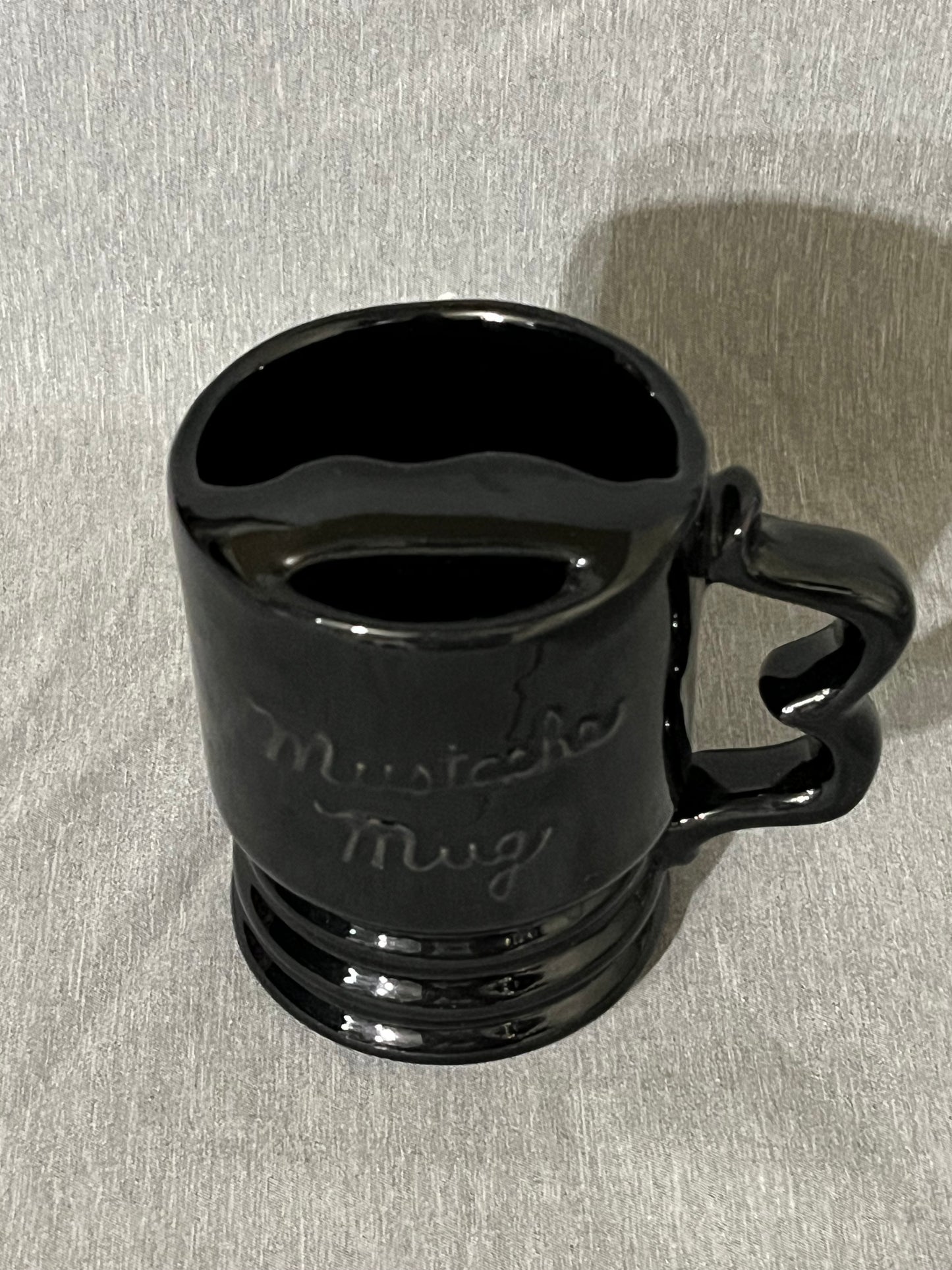 Vintage Black Frankoma Mustache Mug C14