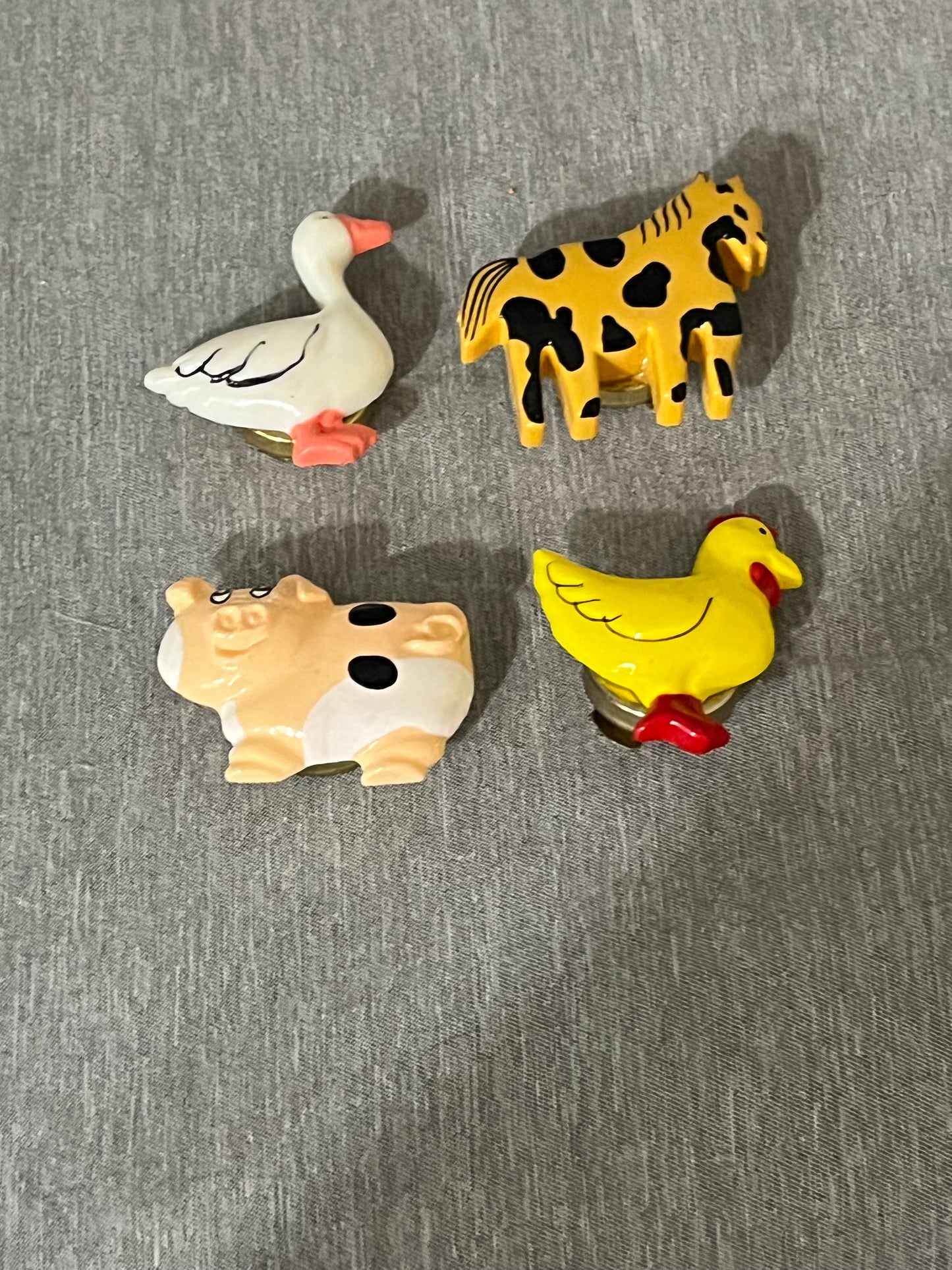 Vintage Farm Animal Button Covers- set of 4