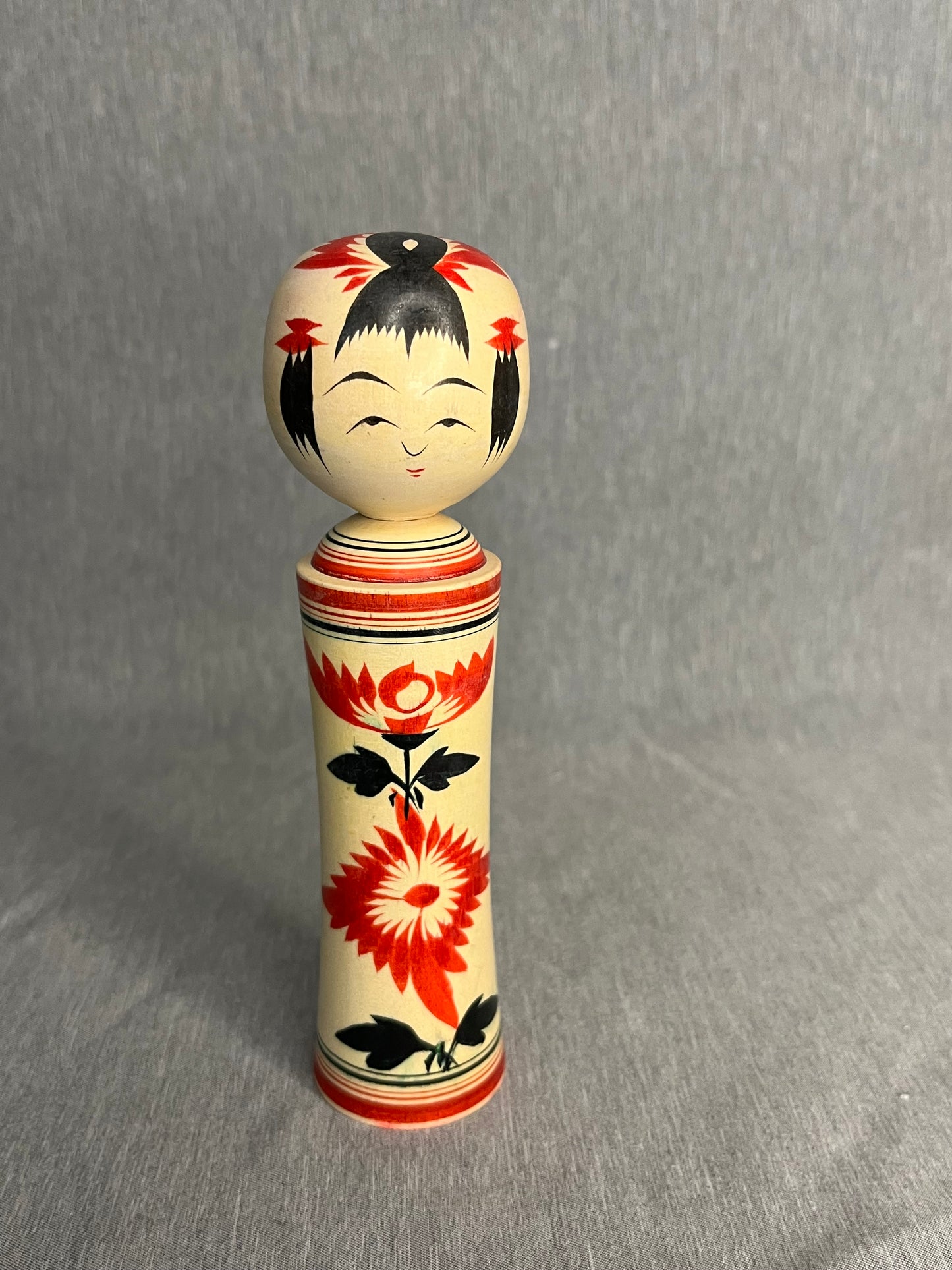 Traditional Kokeshi Doll Vintage Tougatta Style, Artist Signed with original Price Tag