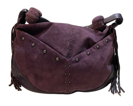 New Queen Collection by Queen Latifah 100% Purple Suede Leather with Studs