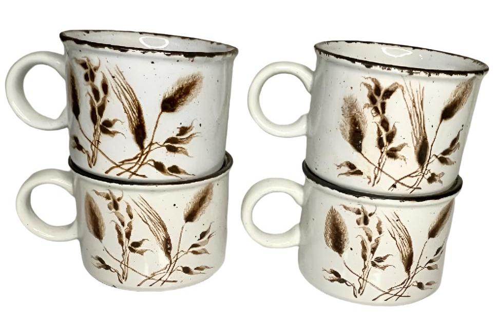 Wild Oats  Midwinter Stoneware Small Mugs