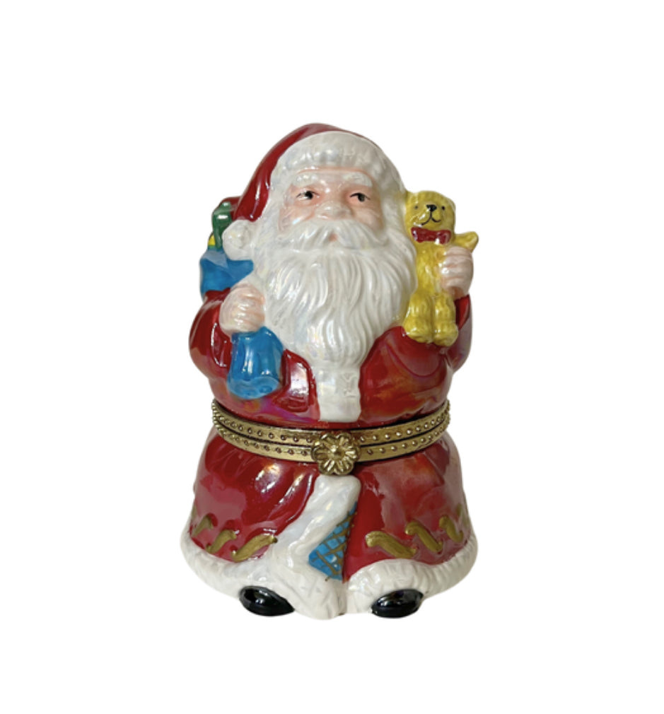 Mr Christmas Musical Santa with Sack of Toys Trinket Box Ornament