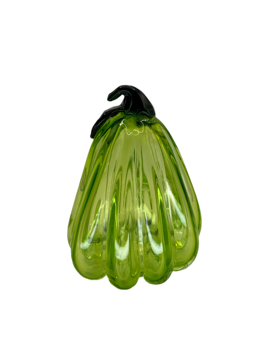 Murano Glass Green Pumpkin Squash