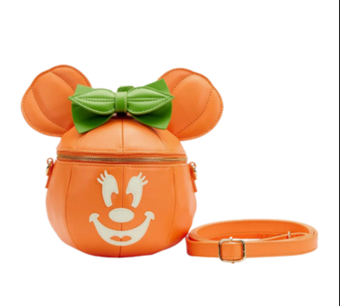 Disney’s Minnie Mouse Jack-O-Lantern ￼Cross Body Loungefly