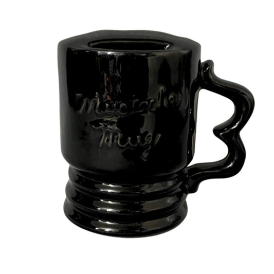 Vintage Black Frankoma Mustache Mug C14