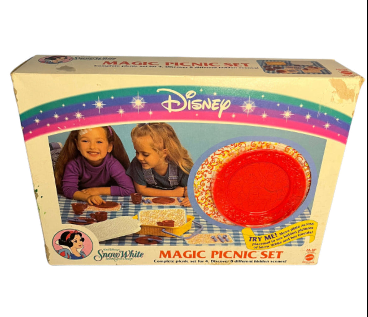 Disney Snow White Magic Picnic Set 1993 Vintage Mattel Preschool Dishes