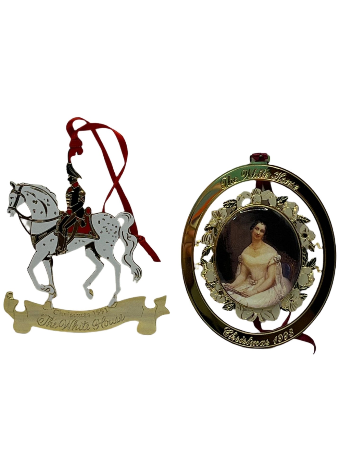 Vintage Christmas at The White House Ornaments Set of 2