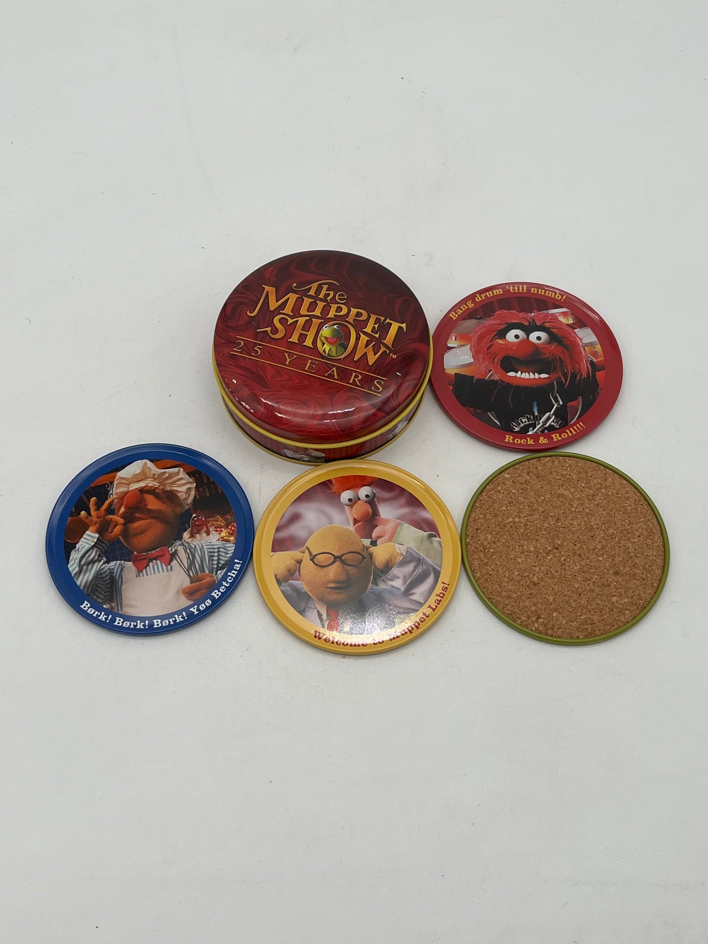 The Muppet Show 25 Years Collectible Coasters Tin & Cork Back