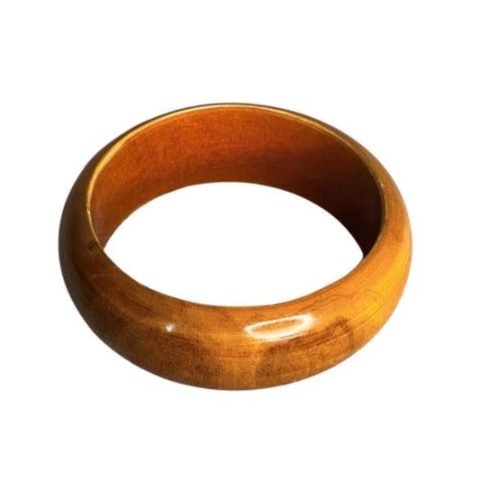 Vintage Wooden Honey Yellow Bangle Bracelet