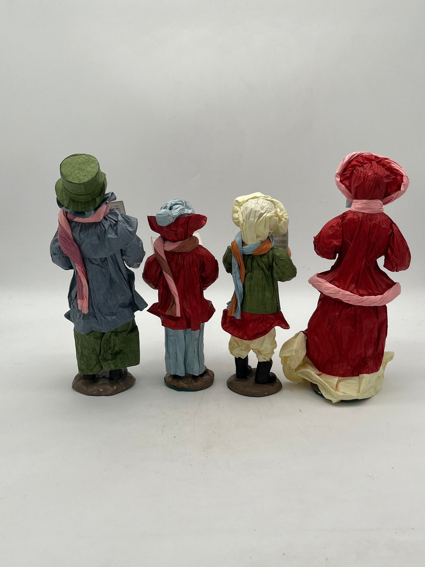 Vintage Paper Mâché Christmas career set of 4