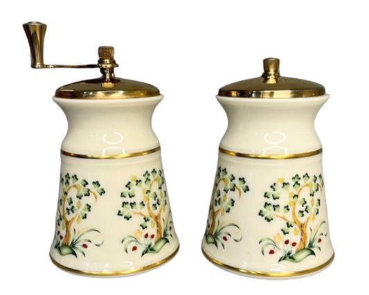 LENOX Salt Shaker & Pepper Mill Clover Set, 22k Rim