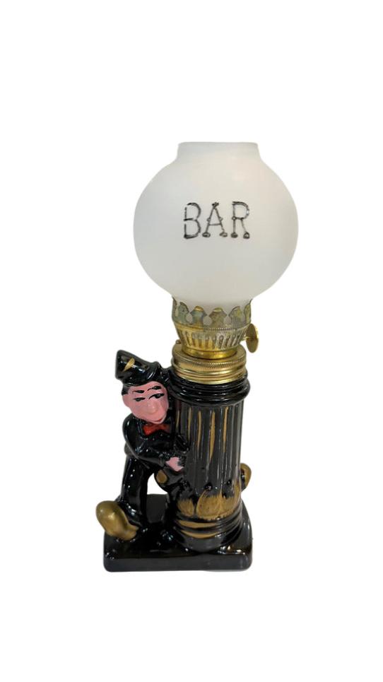 Vintage Good Time Charlie Chaplin Oil Lamp Post Bar Figurine