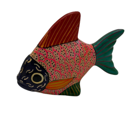 Mexico Folk Art Terracotta Fish Mexican Pottery Not Signed