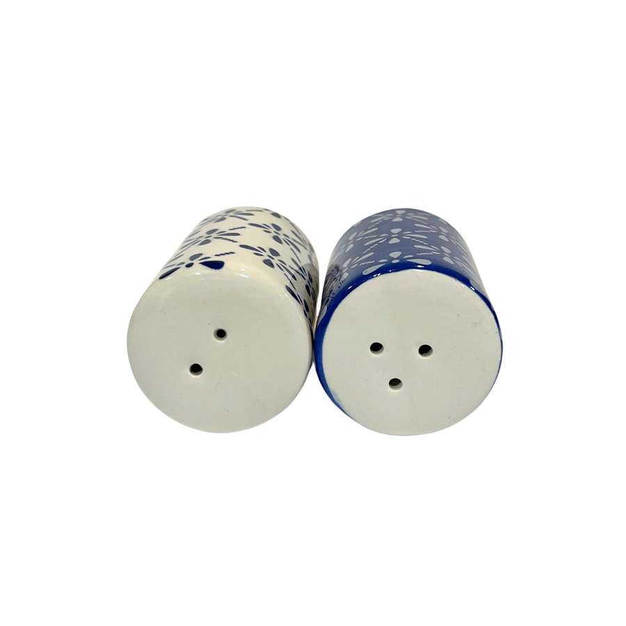 Blue and White Thistystone Ceramic Slat and Pepper Shakers New Without Box