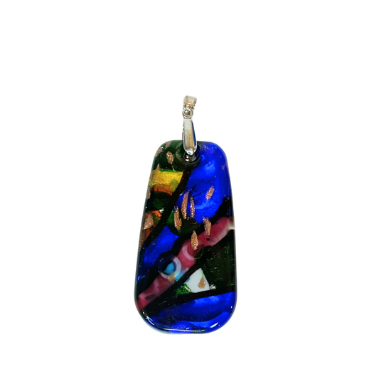 Stunning 18KG Dichroic Fused Glass Pendent Approx. 3"