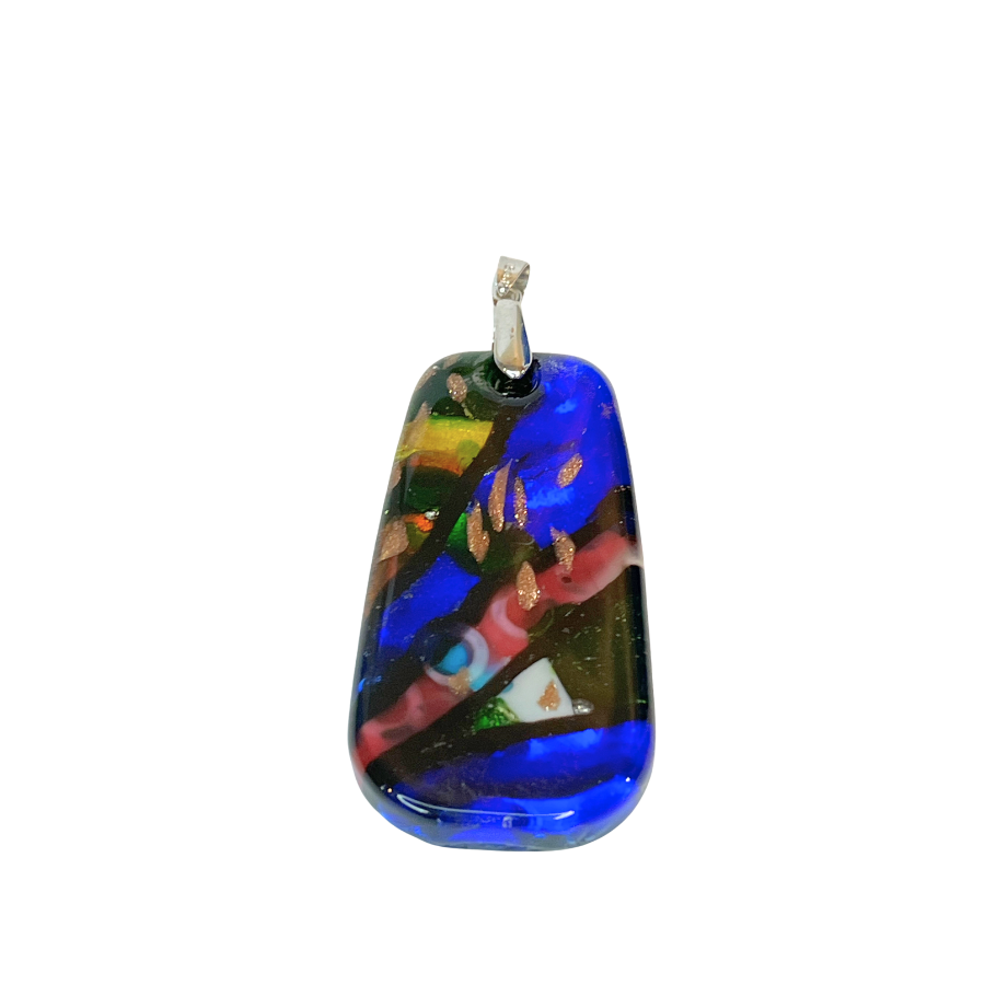 Stunning 18KG Dichroic Fused Glass Pendent Approx. 3"