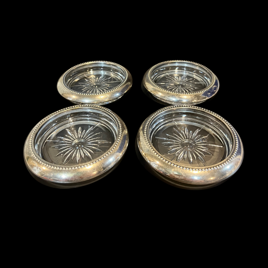 Mid Century WeS BLACKINTON Sliver Plate Coasters Set of 4